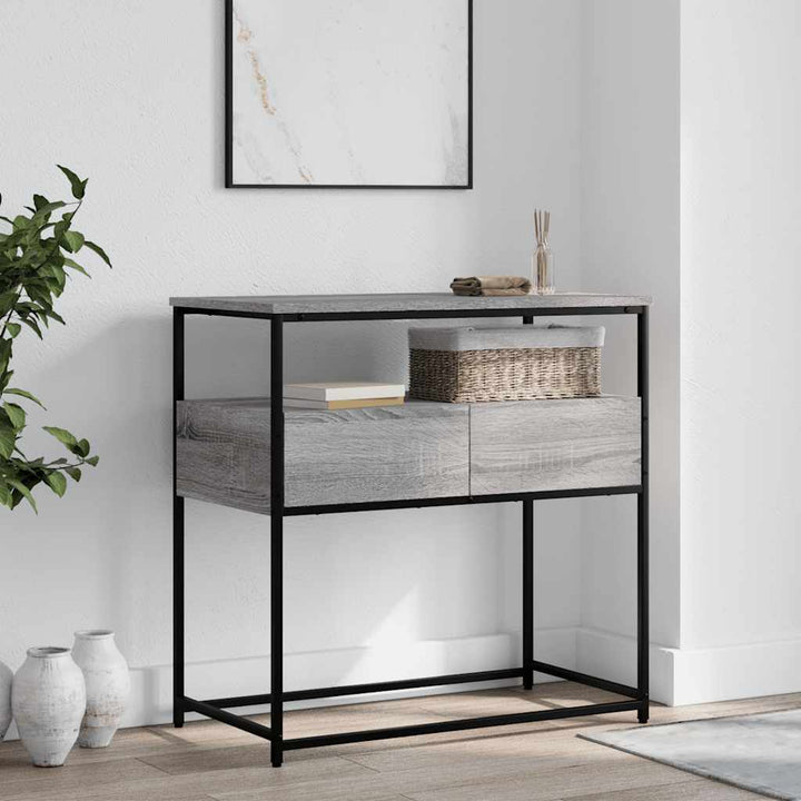 konsolbord 75x40x75 cm konstrueret træ grå sonoma-eg