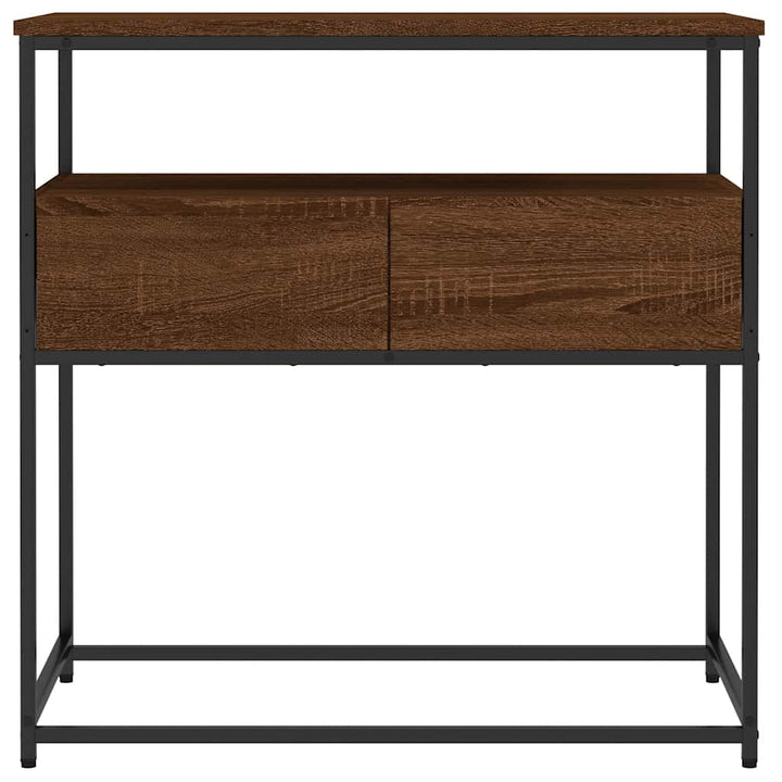 konsolbord 75x40x75 cm konstrueret træ brun egetræsfarve