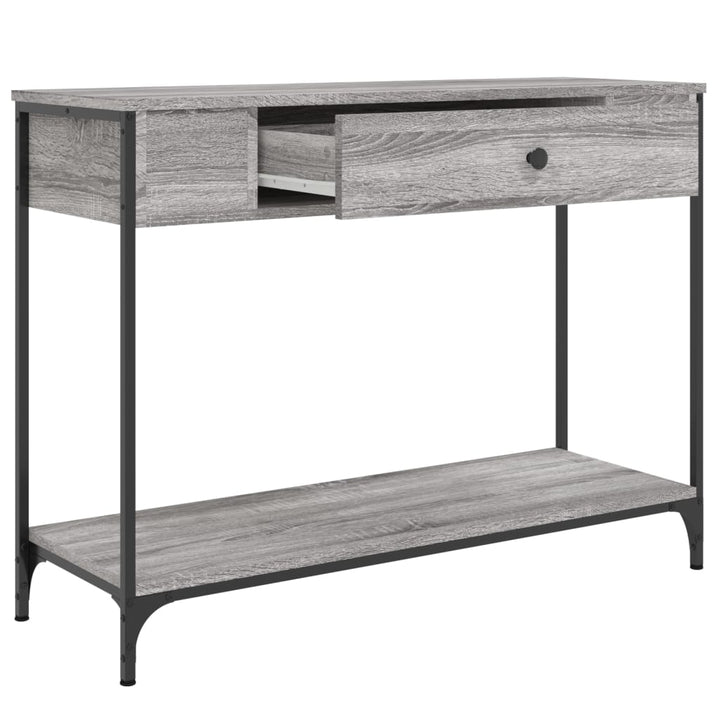 konsolbord 100x34,5x75 cm konstrueret træ grå sonoma-eg