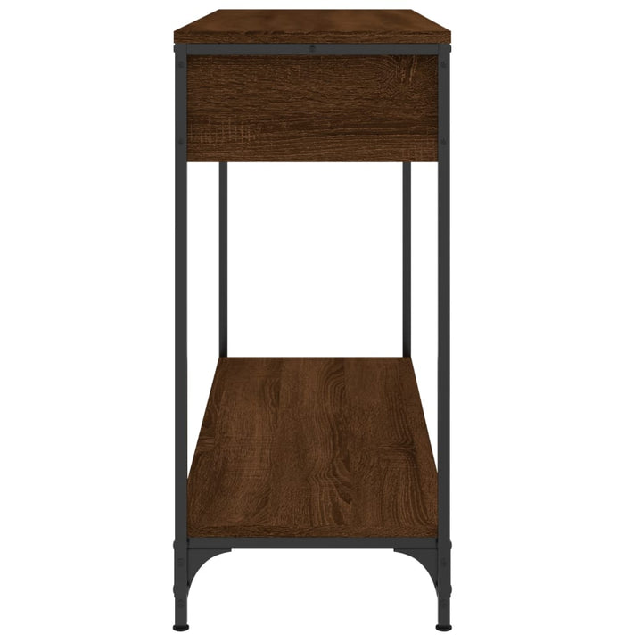 konsolbord 100x34,5x75 cm konstrueret træ brunt egetræ