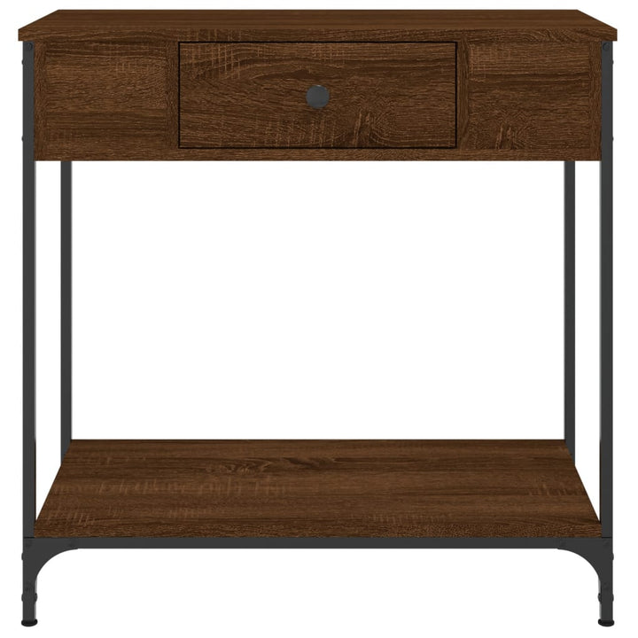 konsolbord 75x34,5x75 cm konstrueret træ brunt egetræ