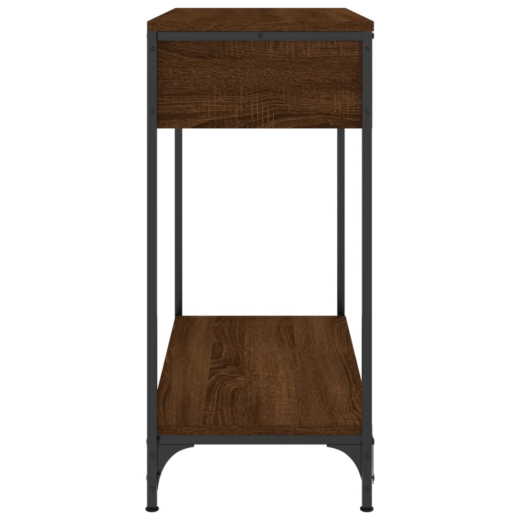 konsolbord 75x34,5x75 cm konstrueret træ brunt egetræ