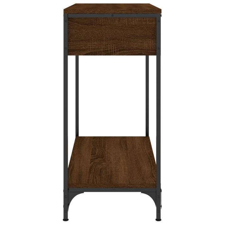 konsolbord 75x34,5x75 cm konstrueret træ brunt egetræ