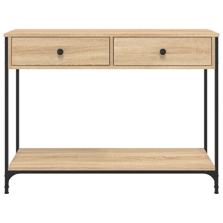 konsolbord 100x34,5x75 cm konstrueret træ sonoma-eg