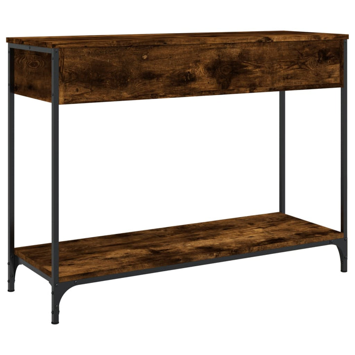 konsolbord 100x34,5x75 cm konstrueret træ røget egetræsfarve