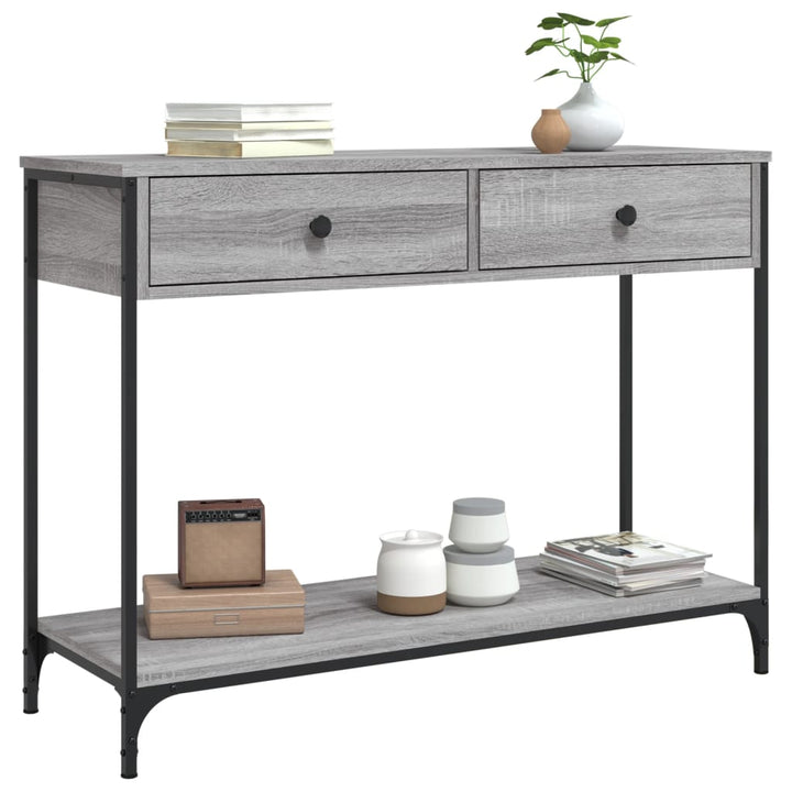 konsolbord 100x34,5x75 cm konstrueret træ grå sonoma-eg