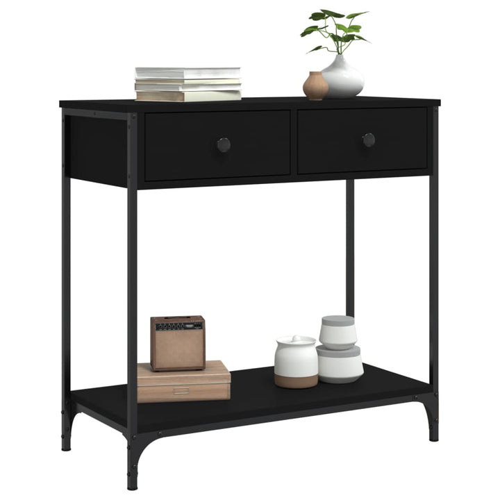 konsolbord 75x34,5x75 cm konstrueret træ sort