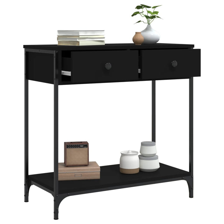 konsolbord 75x34,5x75 cm konstrueret træ sort