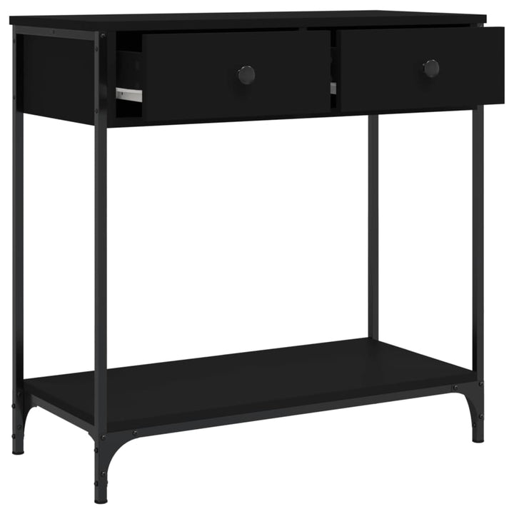 konsolbord 75x34,5x75 cm konstrueret træ sort