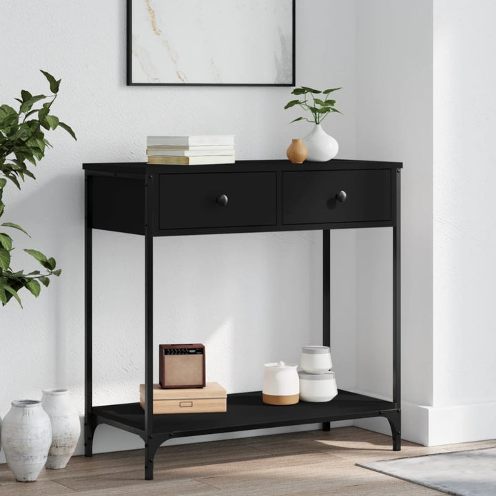 konsolbord 75x34,5x75 cm konstrueret træ sort