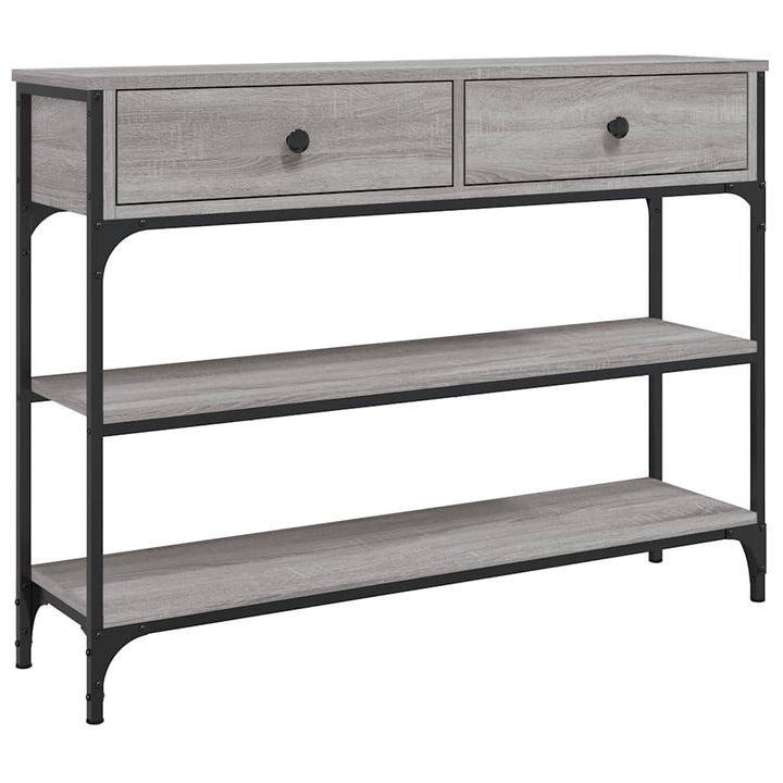 konsolbord 100x25x75 cm konstrueret træ grå sonoma-eg