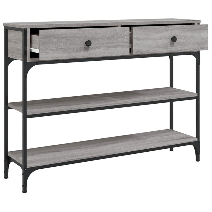 konsolbord 100x25x75 cm konstrueret træ grå sonoma-eg