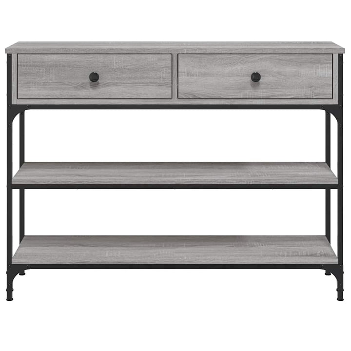 konsolbord 100x25x75 cm konstrueret træ grå sonoma-eg