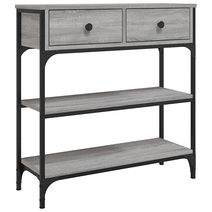 konsolbord 72,5x25x75 cm konstrueret træ grå sonoma-eg