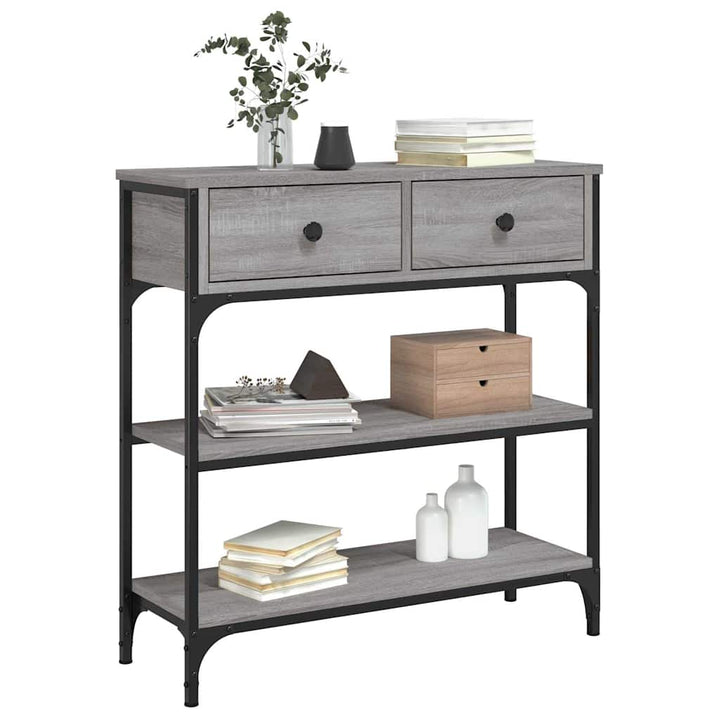 konsolbord 72,5x25x75 cm konstrueret træ grå sonoma-eg