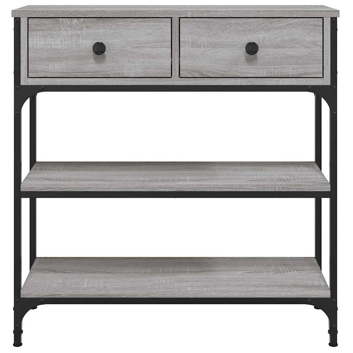 konsolbord 72,5x25x75 cm konstrueret træ grå sonoma-eg
