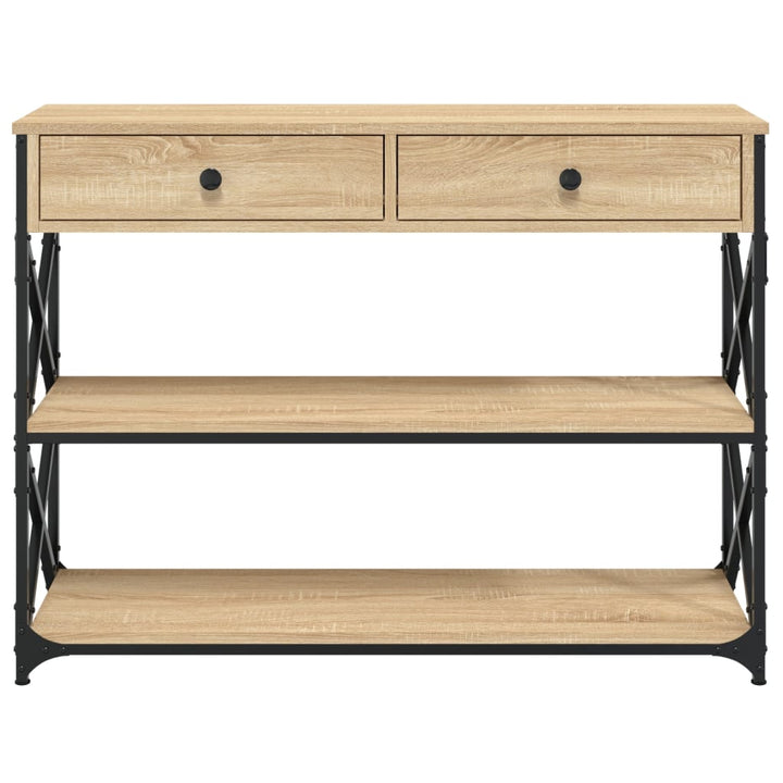 konsolbord 100x28x75 cm konstrueret træ sonoma-eg
