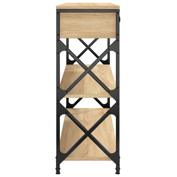 konsolbord 100x28x75 cm konstrueret træ sonoma-eg