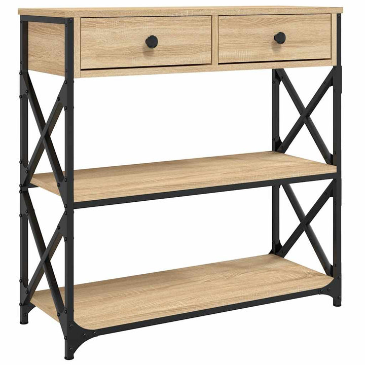 konsolbord 75x28x75 cm konstrueret træ sonoma-eg