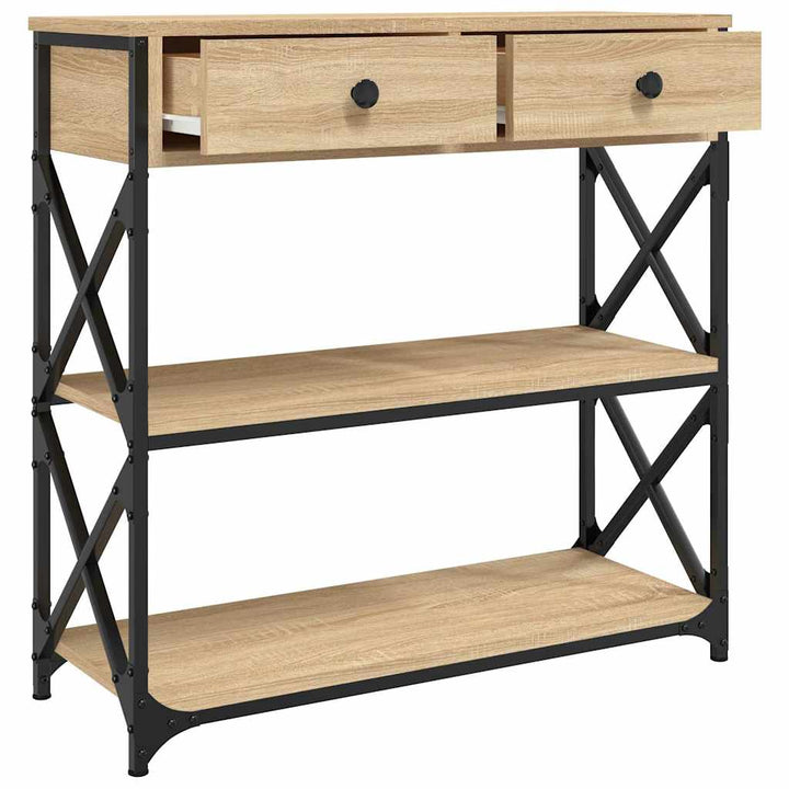 konsolbord 75x28x75 cm konstrueret træ sonoma-eg
