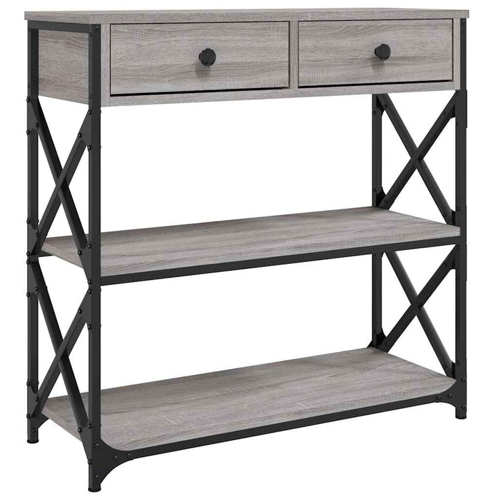 konsolbord 75x28x75 cm konstrueret træ grå sonoma-eg