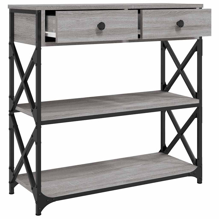 konsolbord 75x28x75 cm konstrueret træ grå sonoma-eg