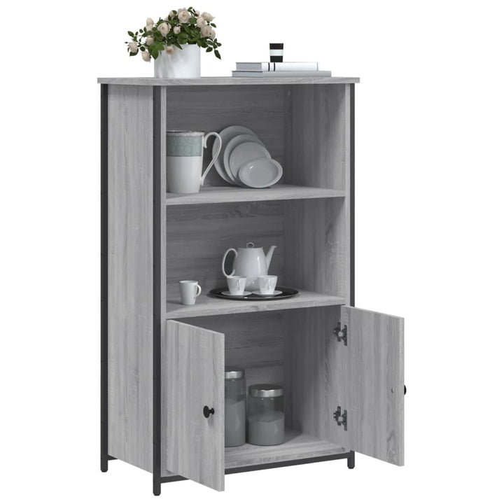 skab 62x32x103,5 cm konstrueret træ grå sonoma-eg