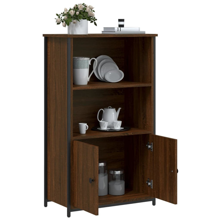 skab 62x32x103,5 cm konstrueret træ brun egetræsfarve
