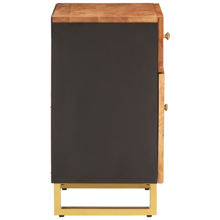 sengebord 50x33x60 cm massivt mangotræ brun og sort