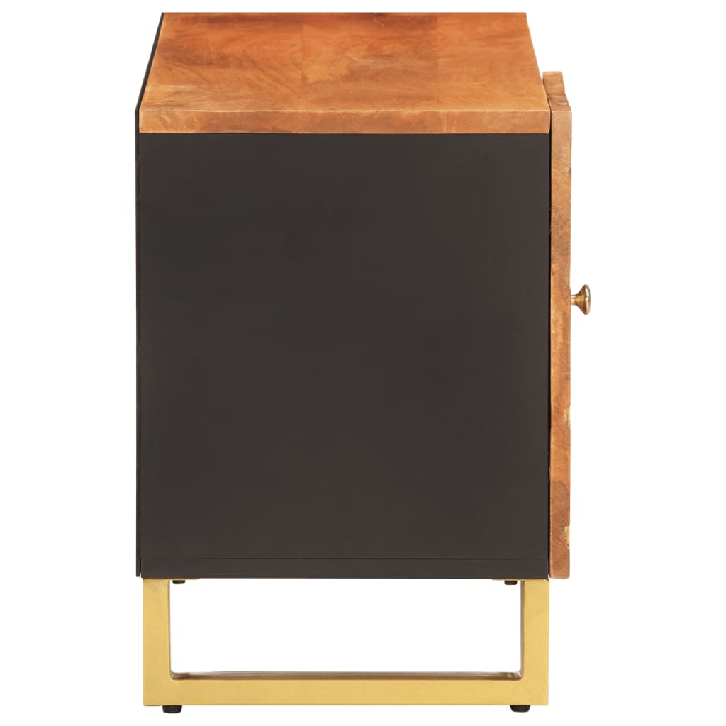 tv-bord 80x31,5x46 cm massivt mangotræ brun og sort