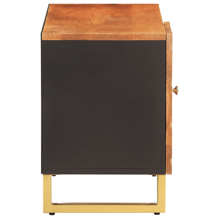 tv-bord 80x31,5x46 cm massivt mangotræ brun og sort