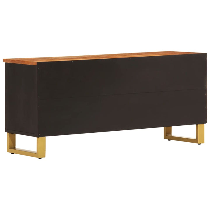 tv-bord 100x33,5x46 cm massivt mangotræ brun og sort