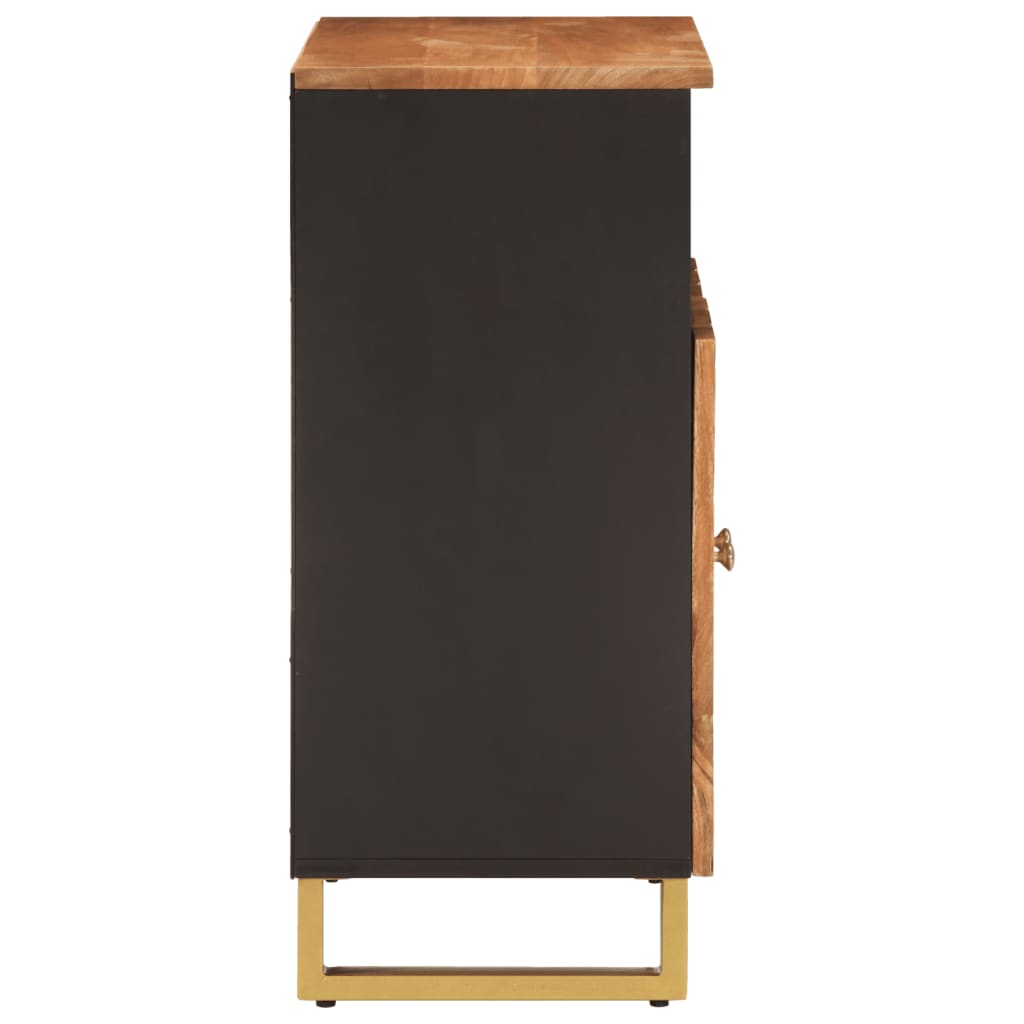 skænk 60x33,5x75 cm massivt mangotræ brun og sort