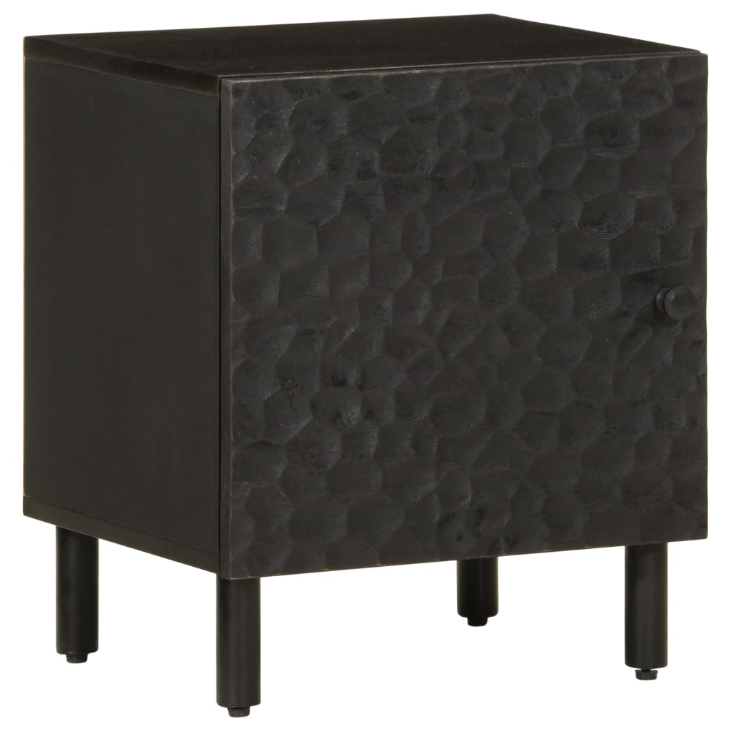 sengeborde 2 stk. 40x33x46 cm massivt mangotræ sort