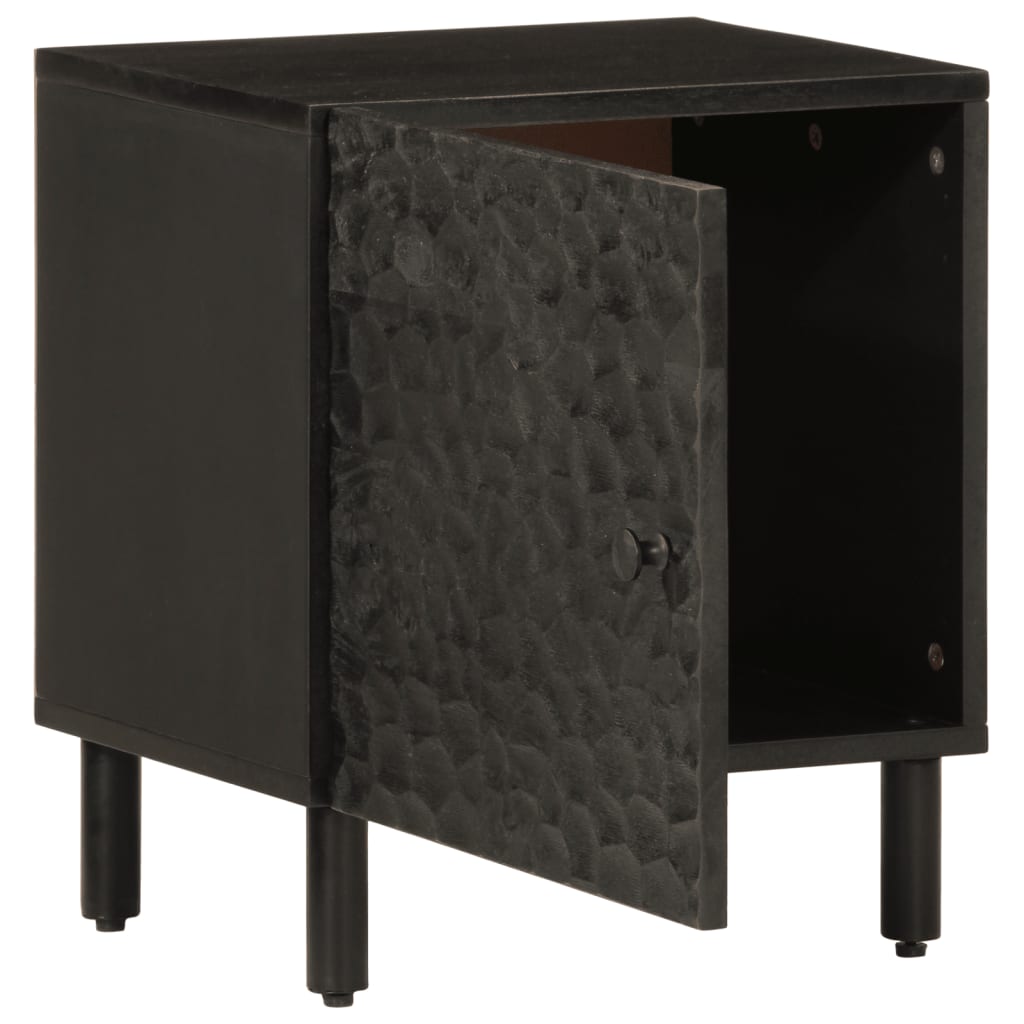 sengeborde 2 stk. 40x33x46 cm massivt mangotræ sort