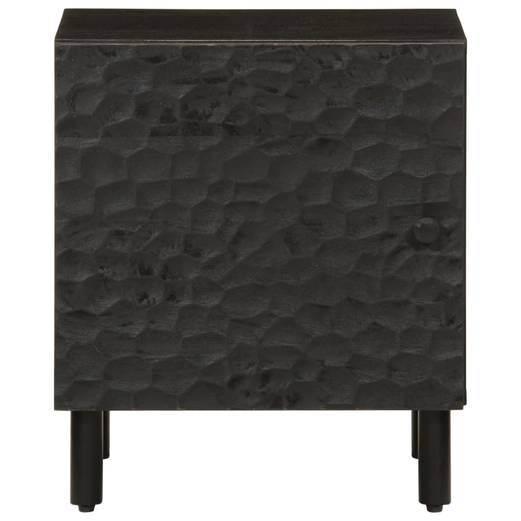 sengeborde 2 stk. 40x33x46 cm massivt mangotræ sort