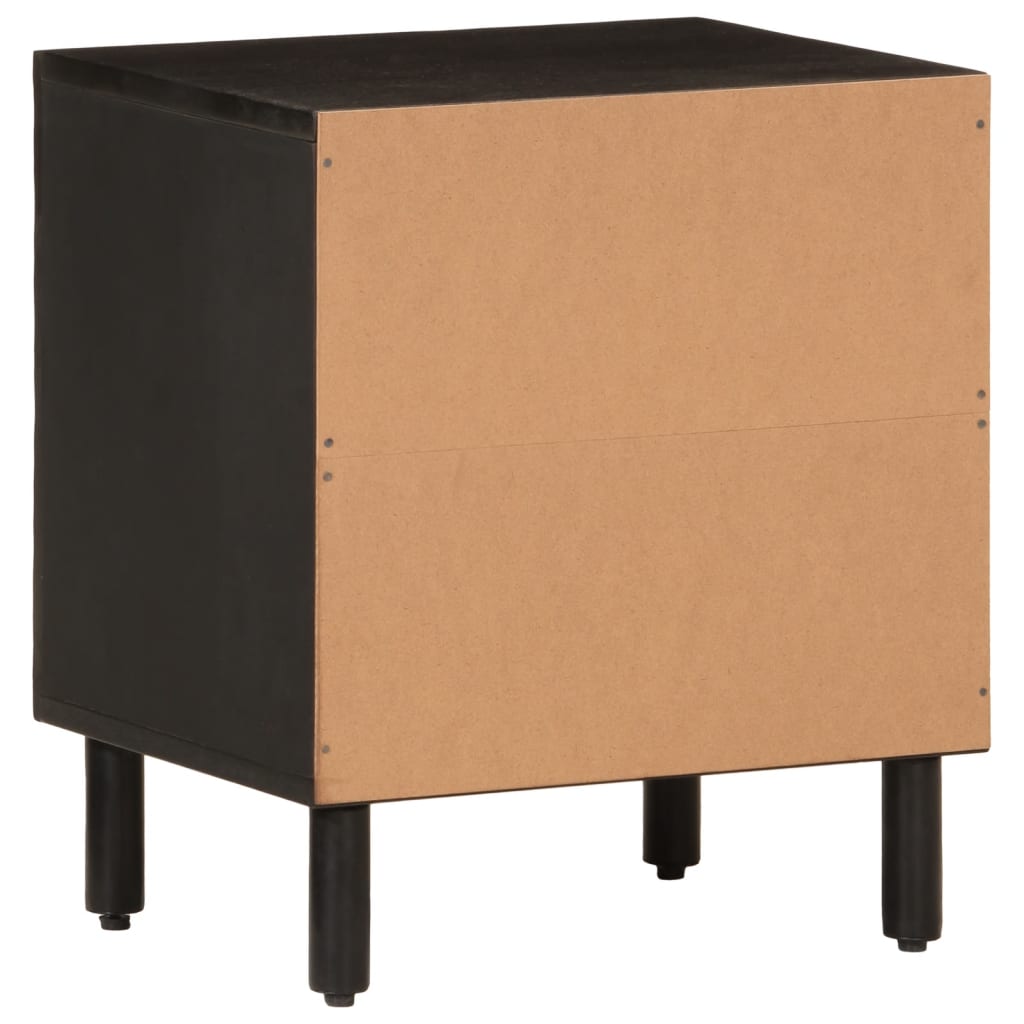 sengeborde 2 stk. 40x33x46 cm massivt mangotræ sort