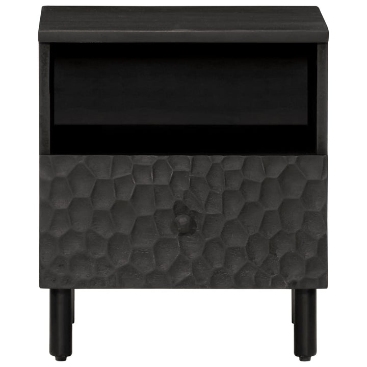 sengeborde 2 stk. 40x33x46 cm massivt mangotræ sort