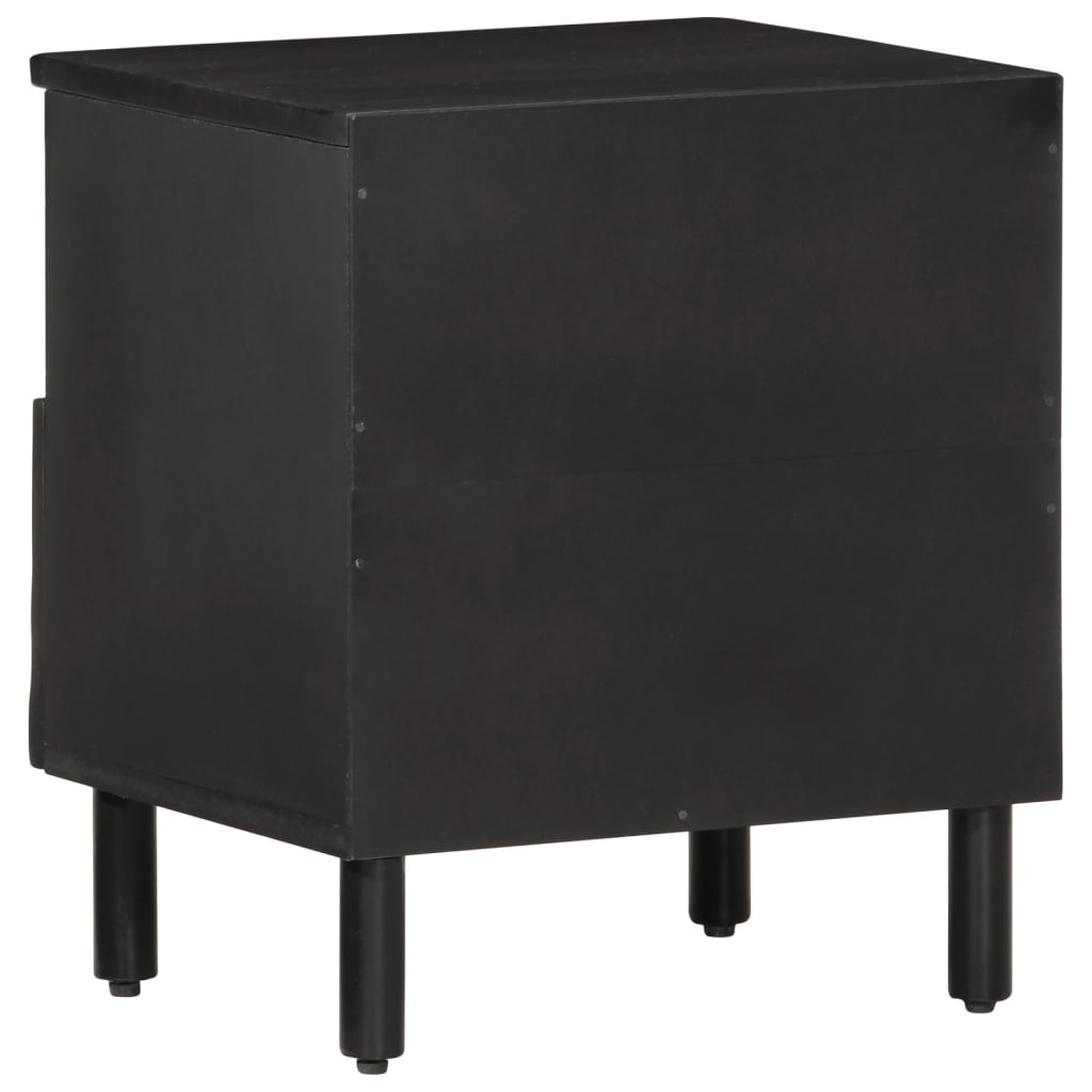 sengeborde 2 stk. 40x33x46 cm massivt mangotræ sort