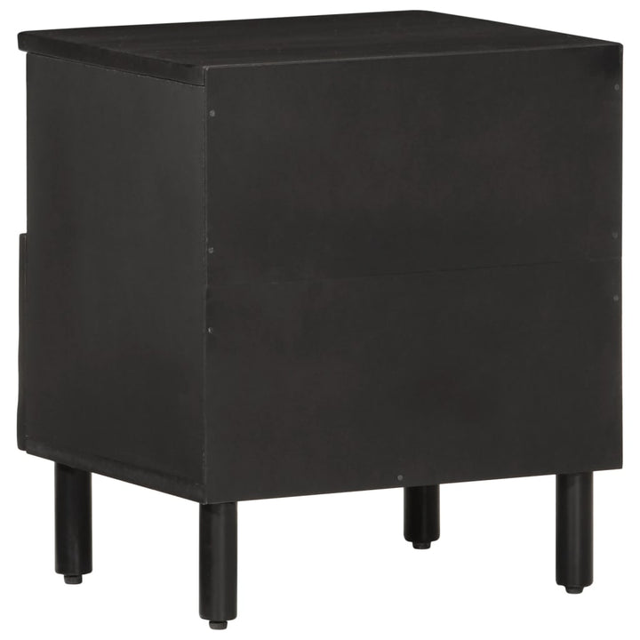 sengeborde 2 stk. 40x33x46 cm massivt mangotræ sort