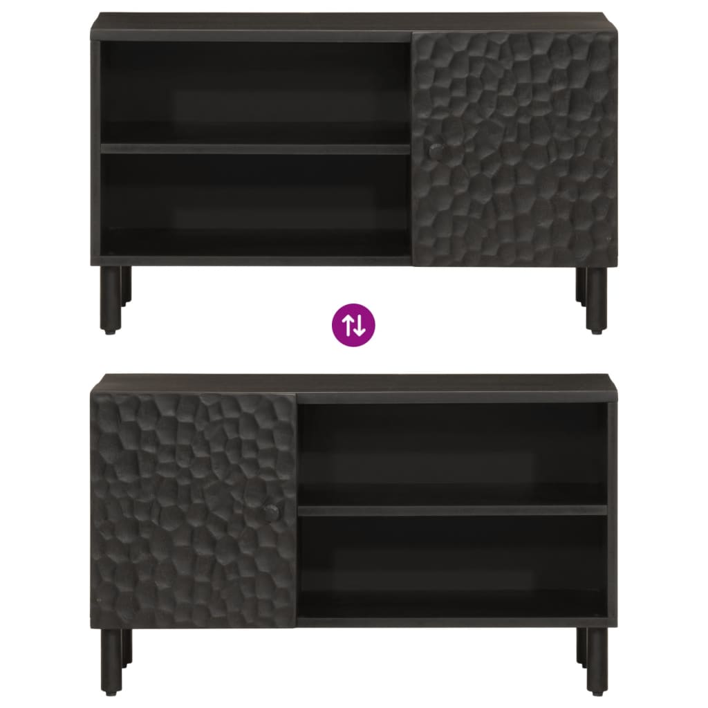tv-bord 80x31x46 cm massivt mangotræ sort