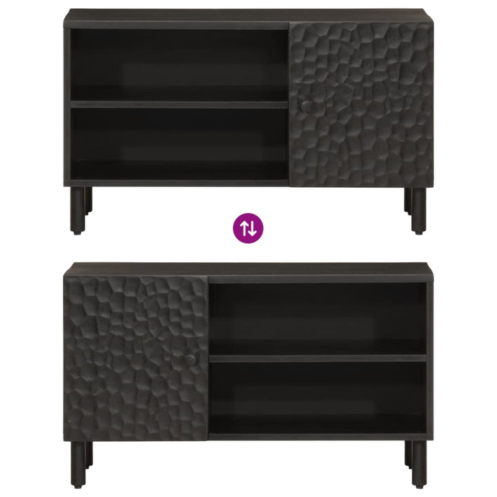 tv-bord 80x31x46 cm massivt mangotræ sort