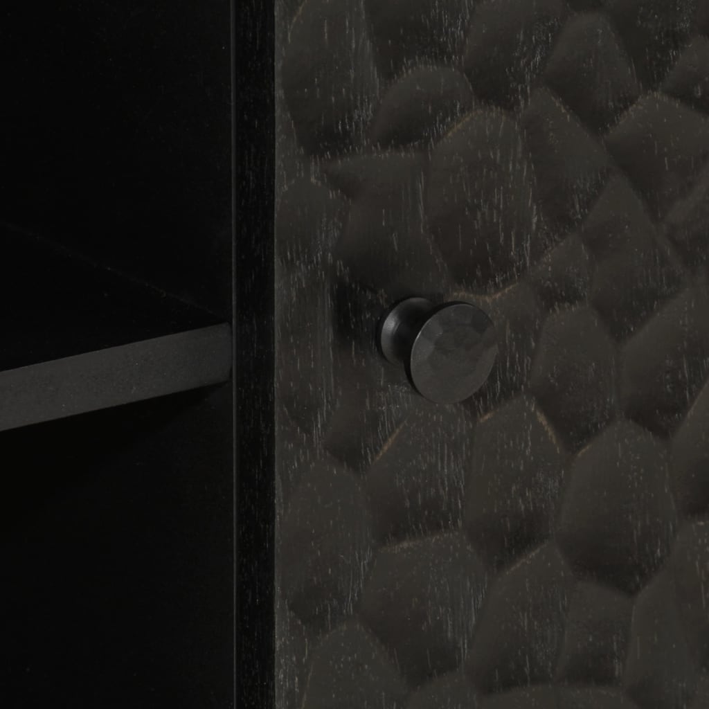 tv-bord 80x31x46 cm massivt mangotræ sort