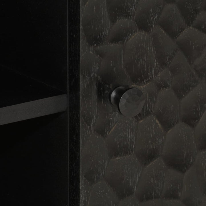 tv-bord 80x31x46 cm massivt mangotræ sort