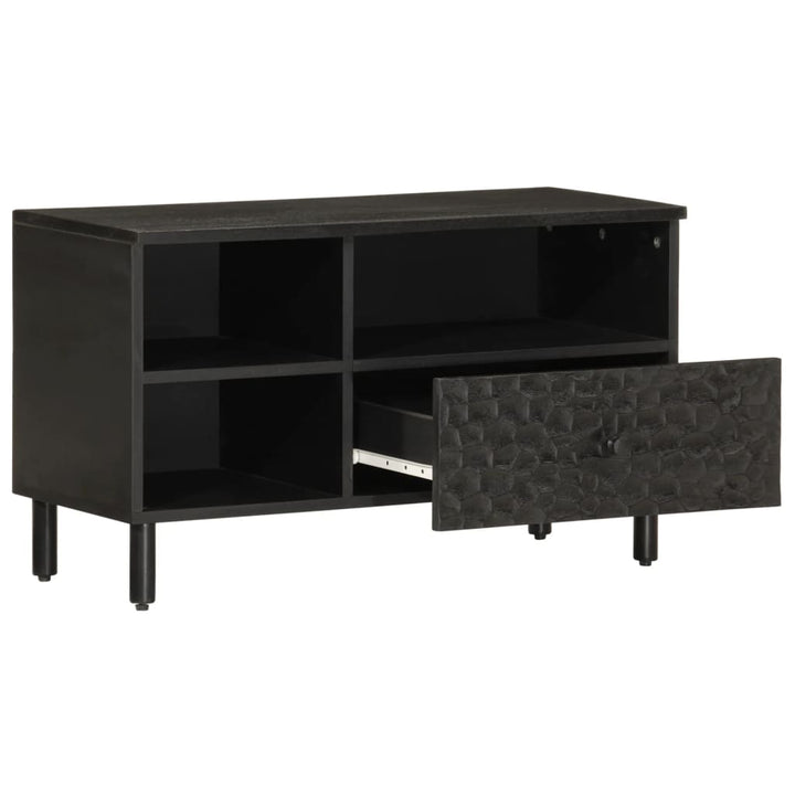 tv-bord 80x33x46 cm massivt mangotræ sort