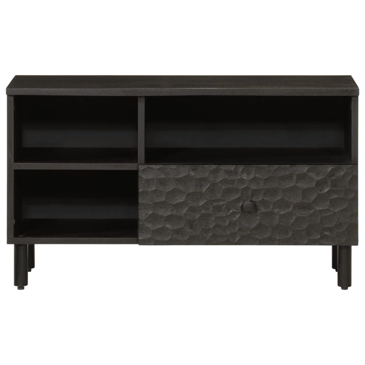 tv-bord 80x33x46 cm massivt mangotræ sort