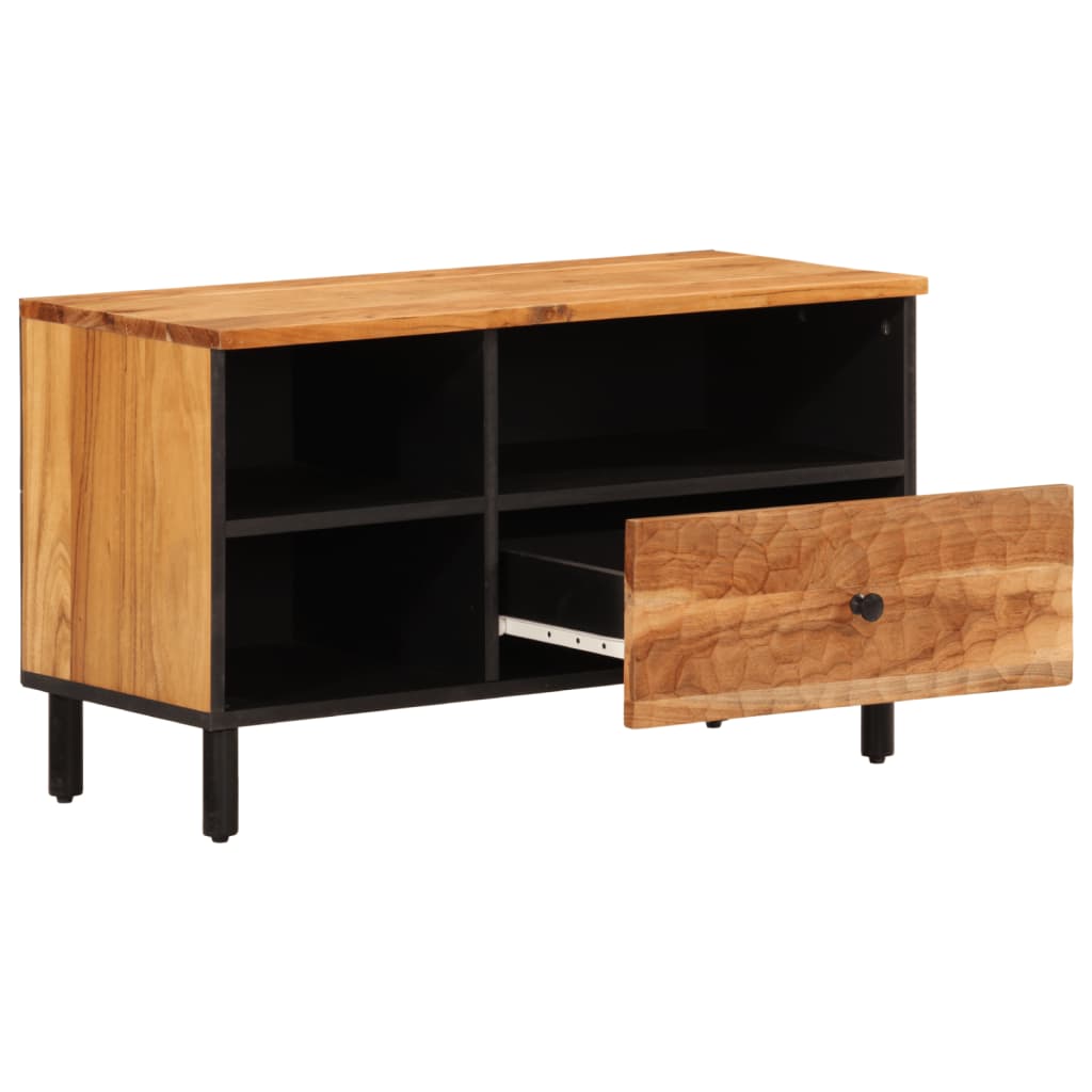 tv-bord 80x33x46 cm massivt akacietræ