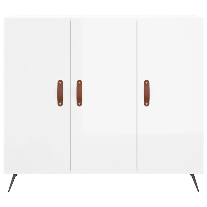skab 90x34x80 cm konstrueret træ hvid højglans