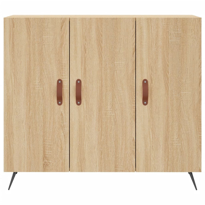 skab 90x34x80 cm konstrueret træ røget egetræsfarve