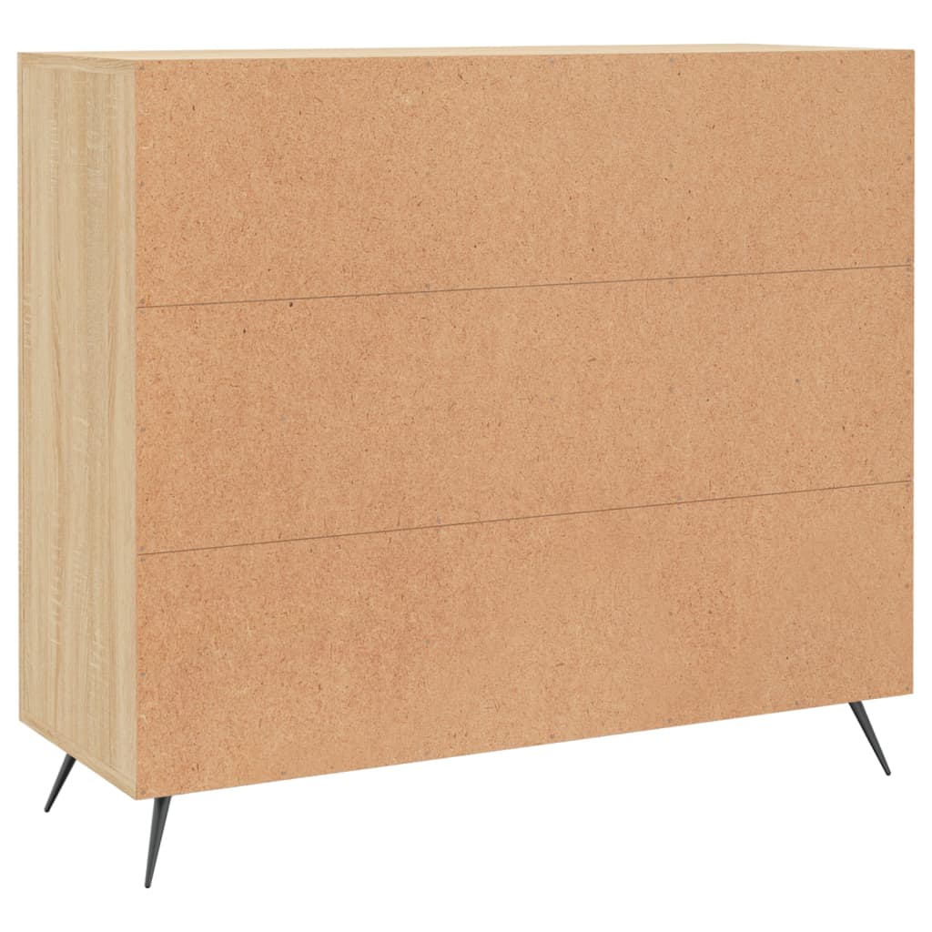 skab 90x34x80 cm konstrueret træ røget egetræsfarve